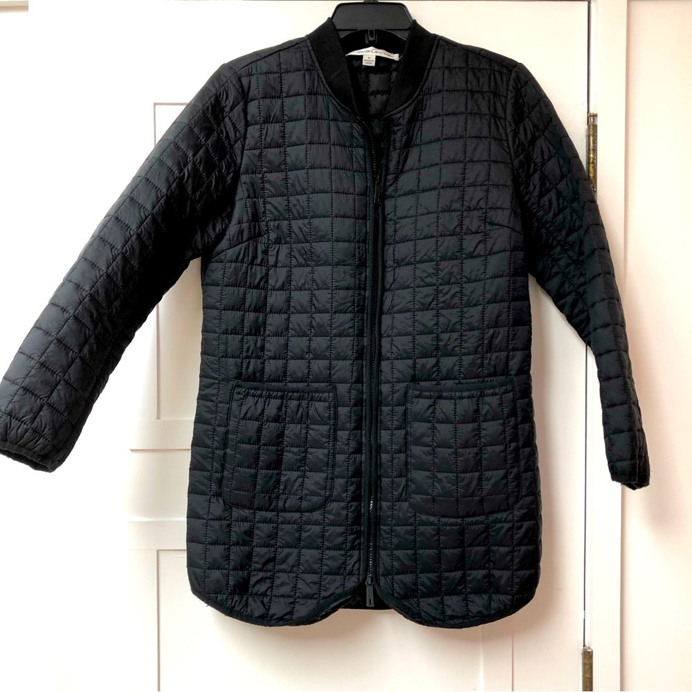 Kenneth Cole New York black puffer quilted jacket lightweight front pockets M